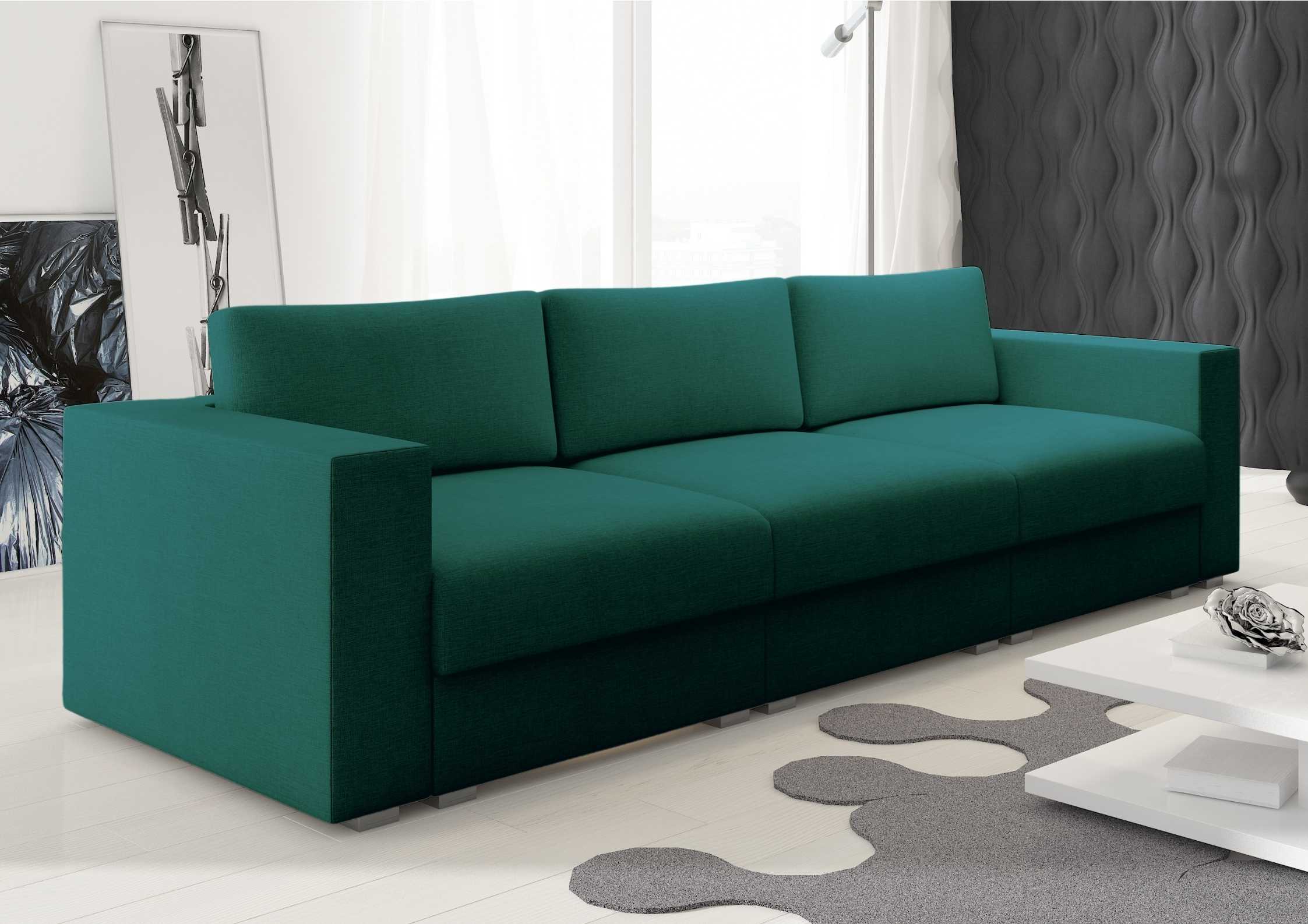 Modułowa sofa w kolorze zielonym